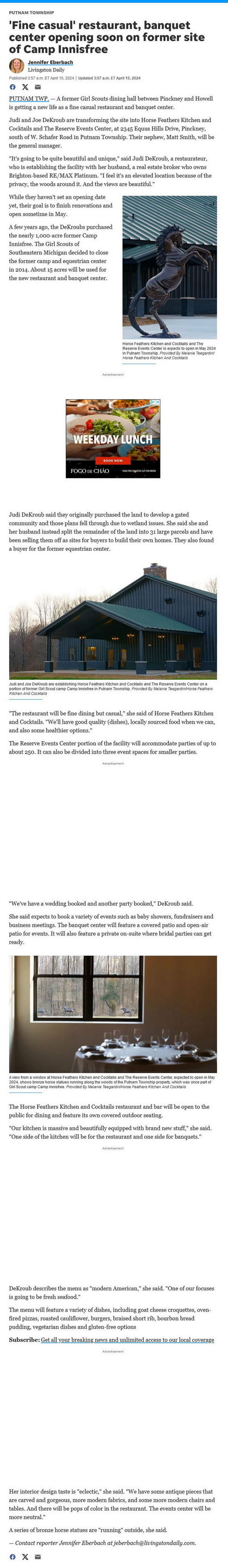 Camp Innisfree - April 2024 Review On Horsefeathers (newer photo)